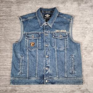 Harley Davidson Denim Biker Vest!